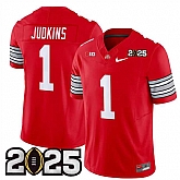 Men's Ohio State Buckeyes #1 Quinshon Judkins Red 2025 CFP Final Patch F.U.S.E. Vapor Limited Stitched Football Jersey,baseball caps,new era cap wholesale,wholesale hats